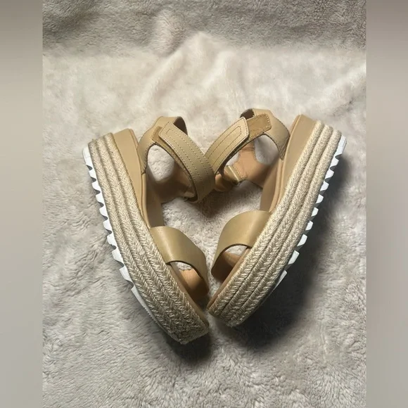 Sorel Cameron Ankle Strap Platform Sandals Womens Size 7 Tan Espadrille Shoes - Picture 4 of 5